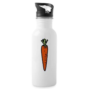 Carrot Carrot - Gourde avec paille intégrée - blanc - Droite