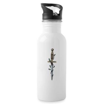 Schwert - Trinkflasche mit integriertem Trinkhalm - Weiß - Rechts