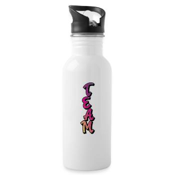 Team - Trinkflasche mit integriertem Trinkhalm - Weiß - Rechts