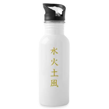 Elements Shirt: Water, Fire, Earth, Wind - Water bottle with straw - white - Right