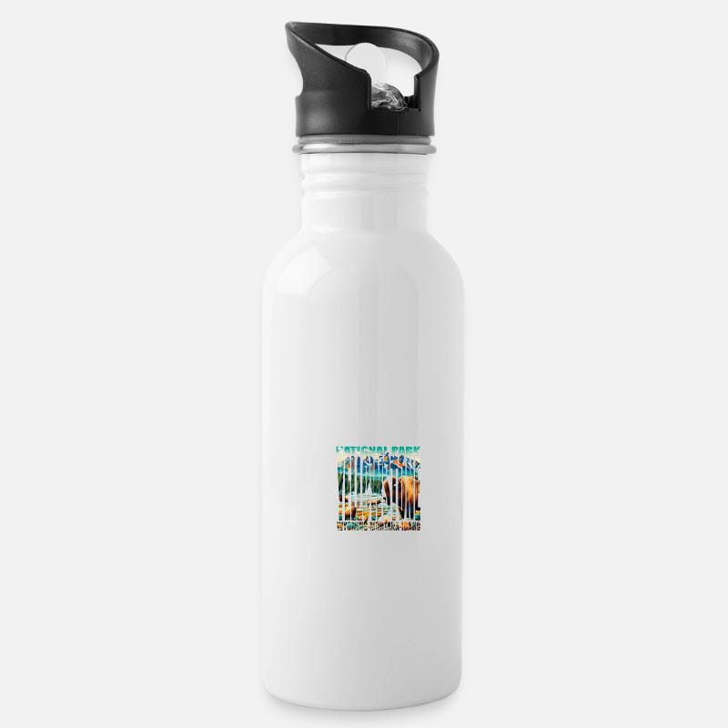 YELLOWSTONE - Trinkflasche mit integriertem Trinkhalm - Weiß