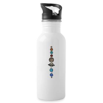 Sonnensystem - Trinkflasche mit integriertem Trinkhalm - Weiß - Rechts