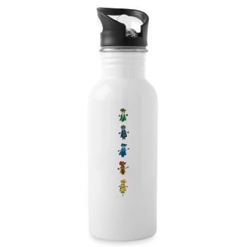 Gooder Chakren- Die Hüter von Orbis - Trinkflasche mit integriertem Trinkhalm - Weiß - Rechts