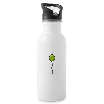 Green Balloon Gift - Water bottle with straw - white - Right