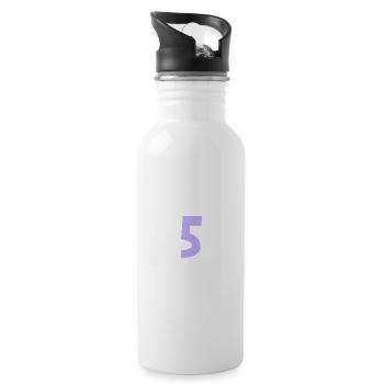 5. 5 YEARS. 5th ANNIVERSARY. 5 YEAR ANNIVERSARY - Water bottle with straw - white - Right
