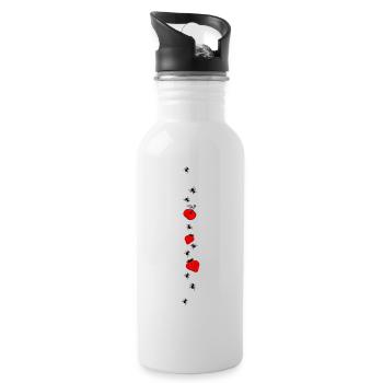 Erdbeeren Obst Ameisen - Trinkflasche mit integriertem Trinkhalm - Weiß - Rechts