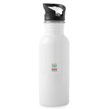 1987 - Trinkflasche mit integriertem Trinkhalm - Weiß - Rechts