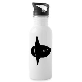 Mondfisch - Mola Mola - Trinkflasche mit integriertem Trinkhalm - Weiß - Rechts
