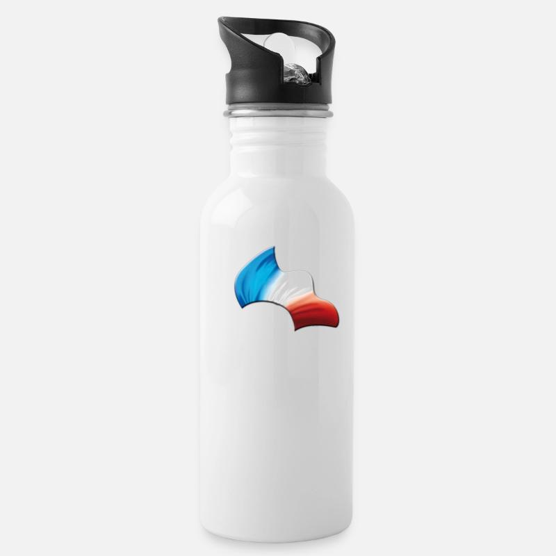 hahn - Water bottle with straw - white