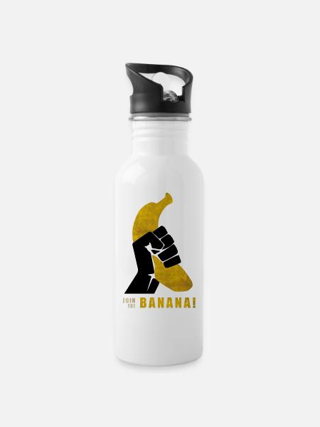 Join the Banana ! Wankil - Gourde avec paille intégrée - blanc