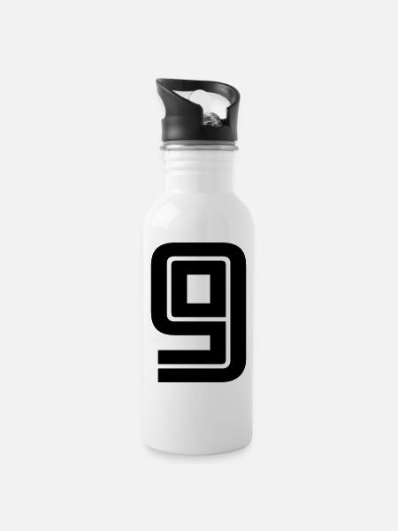 9 - Trinkflasche mit integriertem Trinkhalm - Weiß
