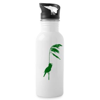 Schilfrohrsänger grün - Trinkflasche mit integriertem Trinkhalm - Weiß - Rechts