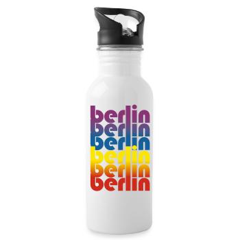 Berlin Berlin - Trinkflasche mit integriertem Trinkhalm - Weiß - Rechts