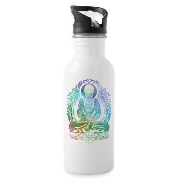 Cosmic Buddha - Cool - Water bottle with straw - white - Right