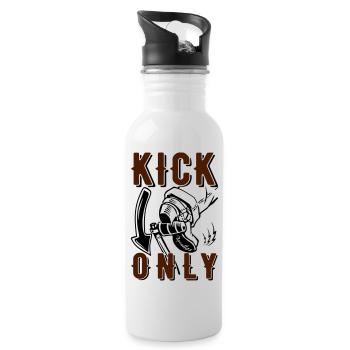 Kick only - Trinkflasche mit integriertem Trinkhalm - Weiß - Rechts
