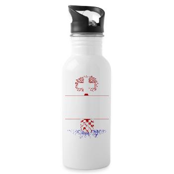 Schweiz-Kroatien - Trinkflasche mit integriertem Trinkhalm - Weiß - Rechts