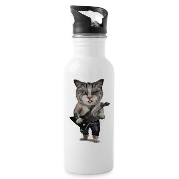 METALCAT - Water bottle with straw - white - Right