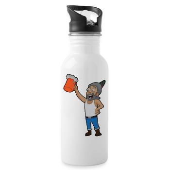 Birthday Boy - Water bottle with straw - white - Right