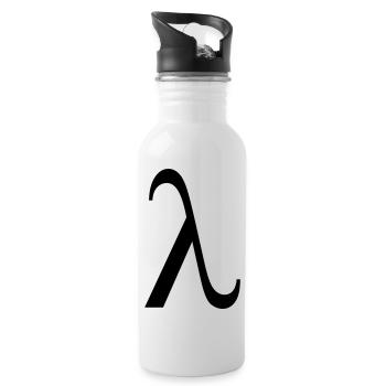 lambda greek - Trinkflasche mit integriertem Trinkhalm - Weiß - Rechts