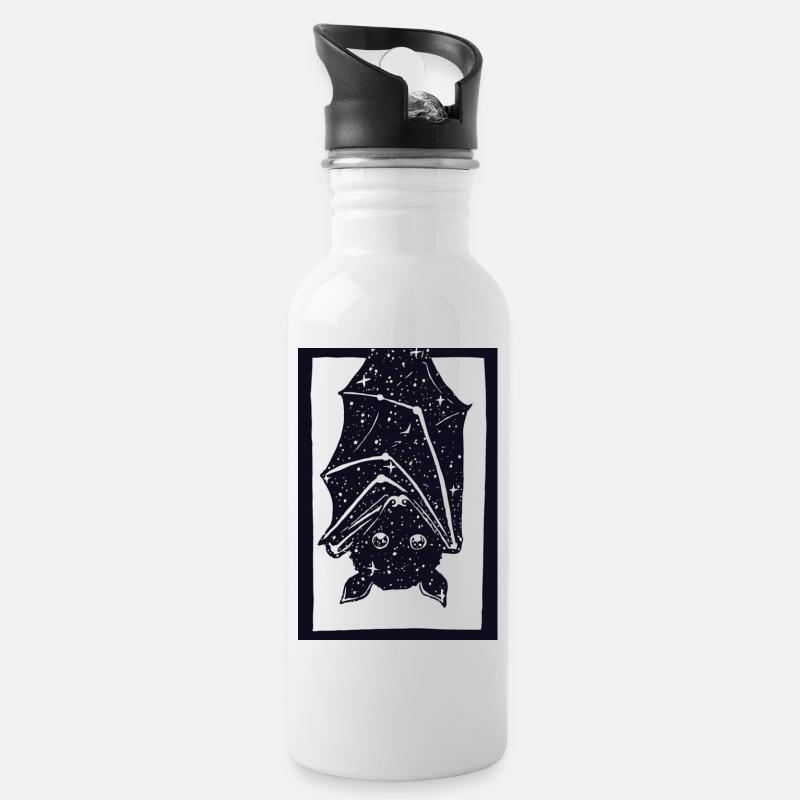 Spacebat - Trinkflasche mit integriertem Trinkhalm - Weiß