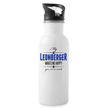 My Leonberger makes me happy - Water bottle with straw - white - Right