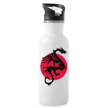 DRAGON SUN - Gourde avec paille intégrée - blanc - Droite