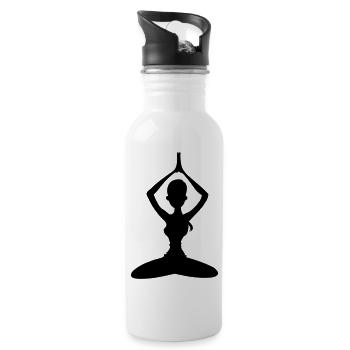 yoga - Gourde avec paille intégrée - blanc - Droite