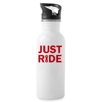 Just Ride Mountainbike cyclist chain bike - Trinkflasche mit integriertem Trinkhalm - Weiß - Rechts