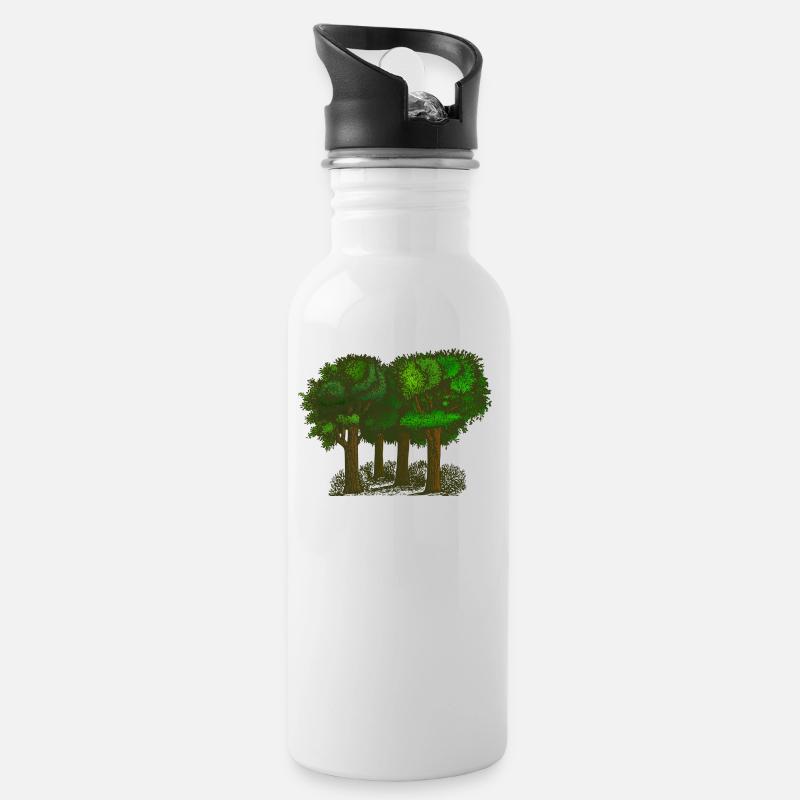 forêt - Gourde avec paille intégrée - blanc