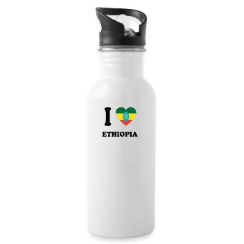 i love homeland gift ETHIOPIA - Water bottle with straw - white - Right