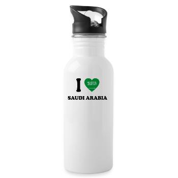 i love home land geschenk SAUDI ARABIA - Trinkflasche mit integriertem Trinkhalm - Weiß - Rechts