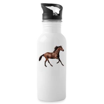 Horse Rider Love Illustration réel - Gourde avec paille intégrée - blanc - Droite