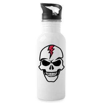 death head skull eclair dead haed - Water bottle with straw - white - Right