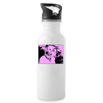 Schmelzender Kuss - Trinkflasche mit integriertem Trinkhalm - Weiß - Rechts