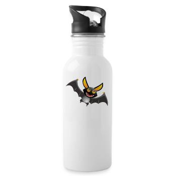 Fledermaus - Trinkflasche mit integriertem Trinkhalm - Weiß - Rechts