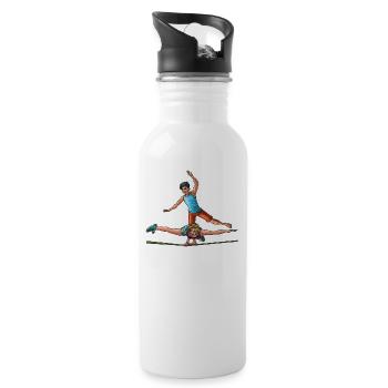 Slackliner - Slackline-Liebhaber - Trinkflasche mit integriertem Trinkhalm - Weiß - Rechts