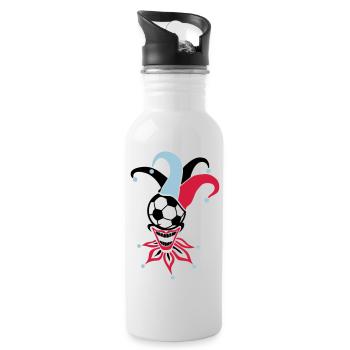 football joker ball sport - Water bottle with straw - white - Right