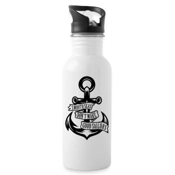 Smooth Seas - Water bottle with straw - white - Right