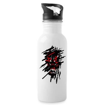 Devil horror graffiti - Water bottle with straw - white - Right