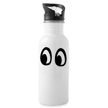 Big eyes - Water bottle with straw - white - Right