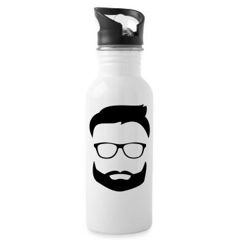 Beard glasses - Trinkflasche mit integriertem Trinkhalm - Weiß - Rechts