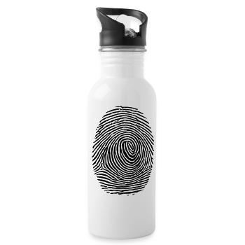 finger abdruck - Trinkflasche mit integriertem Trinkhalm - Weiß - Rechts