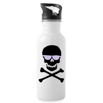 Violette Minimal Sonnenbrillen-Silhouette - Trinkflasche mit integriertem Trinkhalm - Weiß - Rechts