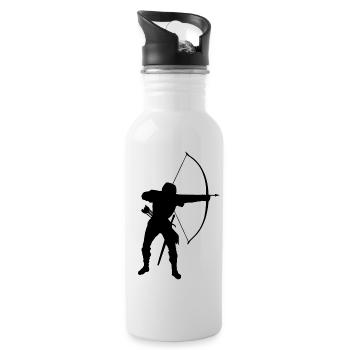 Bogenschuetze - Trinkflasche mit integriertem Trinkhalm - Weiß - Rechts