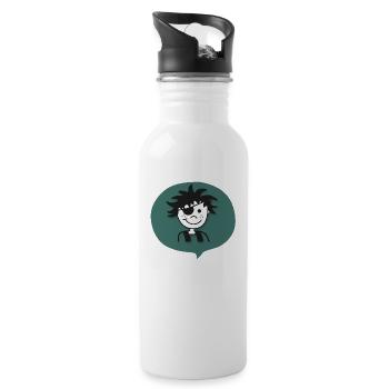 Junge Pirat Lausbub Cool Geschenkidee Geschenk - Trinkflasche mit integriertem Trinkhalm - Weiß - Rechts