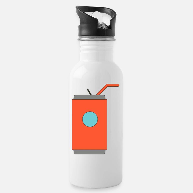 Dose - Trinkflasche mit integriertem Trinkhalm - Weiß