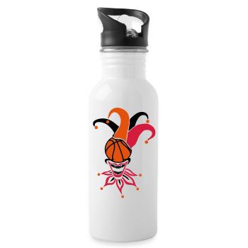 Basketball Ball Joker sport1 - Trinkflasche mit integriertem Trinkhalm - Weiß - Rechts