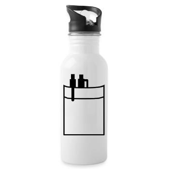 tasche_stifte__f1 - Trinkflasche mit integriertem Trinkhalm - Weiß - Rechts