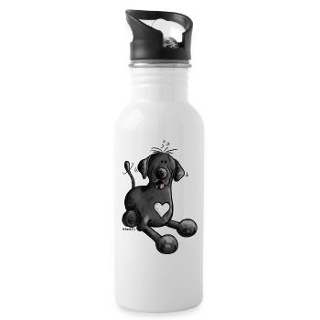 Labbi Love - Labrador Retriever - Trinkflasche mit integriertem Trinkhalm - Weiß - Rechts