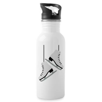 Eiskunstlauf -Schlittschuhe - Trinkflasche mit integriertem Trinkhalm - Weiß - Rechts
